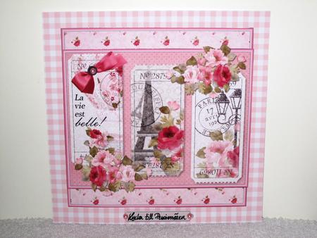 Gingham in Blush - A4 Background Sheet by Wayne Swan