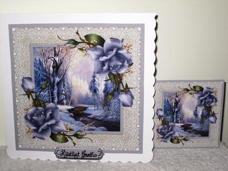 Winter Scene with Blue Roses by Wayne Swan