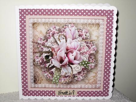Pink Flower 7.5 Card and Large Decoupage by Wayne Swan