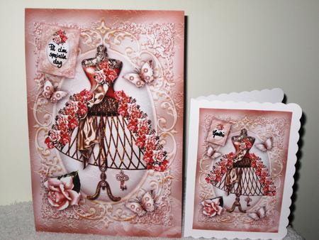 Vintage Fashion Mannequin with Roses Card Mini Kit by Wayne Swan