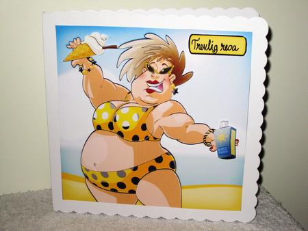 Yellow Polka Dot Dudess 8x8 Quick Card by Wayne Swan