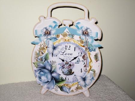 Blue Rose Clock Shaped Card Kit by Wayne Swan