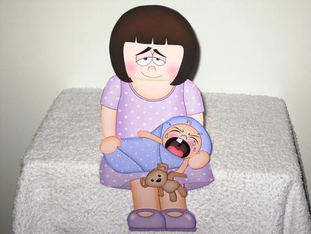 3D on the Shelf Card Kit - Baby Boy's Tired New Mummy Ellan by Wayne Swan