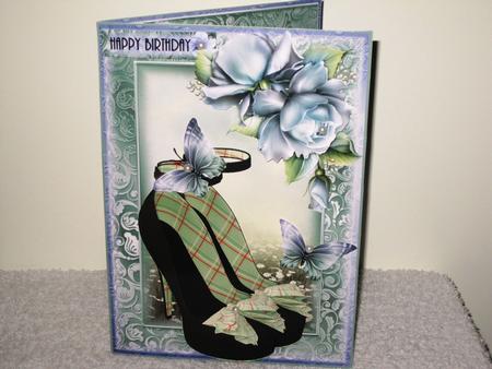 A5 the Teal Rose Shoes Card Front Kit by Wayne Swan