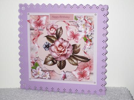 Camelia Card Front with Decoupage by Wayne Swan