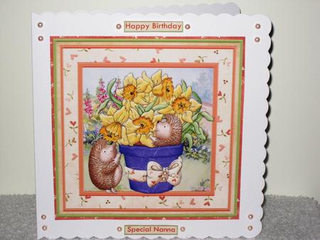 Daffodil Hedgehogs 7.5 All Occasions Decoupage Mini Kit by Wayne Swan