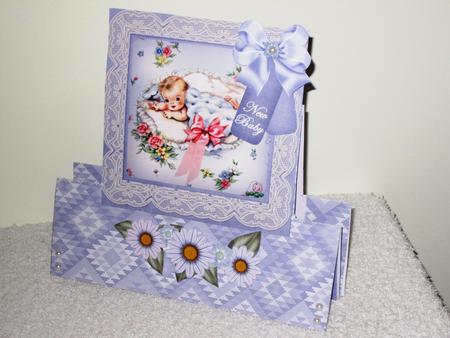 Blue Baby Boy New Baby Folded Stand-up Card Mini Kit by Wayne Swan