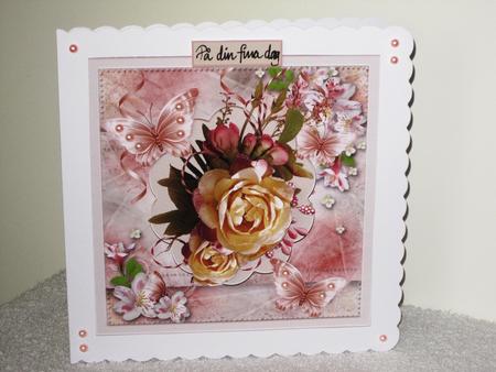 English Rose 7.5 X7.5 Card and Decoupage by Wayne Swan