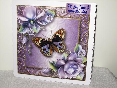 Vintage Butterfly & Lilac Roses by Wayne Swan