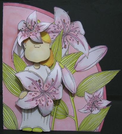 Lily Doodles Shaped Card by Wendy A-R Wendy A-R