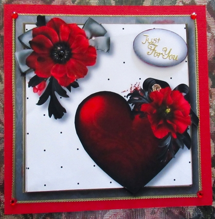 Fancy hearts - Red & Poppies 8x8 by Wendy De Winter