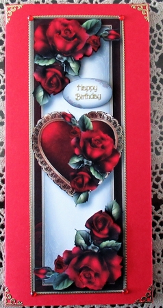 Red Roses Fancy Hearts Lge DL by Wendy De Winter