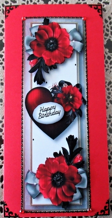 Red Poppies Fancy Hearts Lge DL by Wendy De Winter