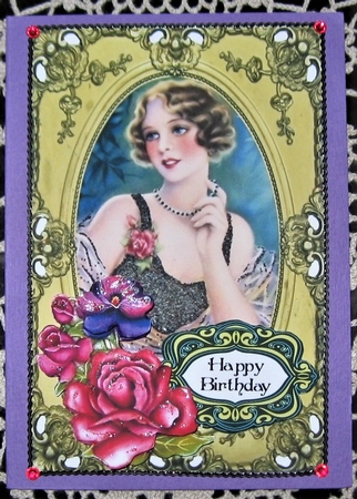 Vintage Portrait Frame Card Front 5 by Wendy De Winter