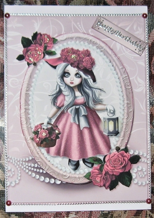 Rose Basket Doll Quick Card-1 by Wendy De Winter