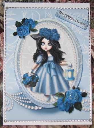 Rose Basket Doll Quick Card-2 by Wendy De Winter
