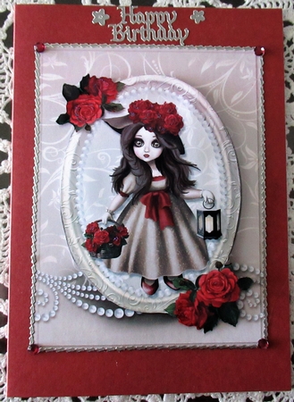 Rose Basket Doll Quick Card-3 by Wendy De Winter