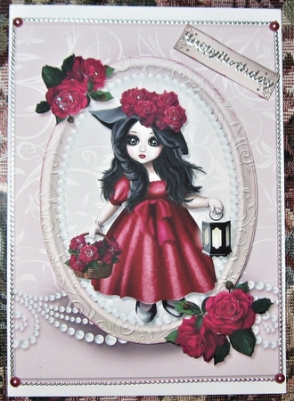 Rose Basket Doll Quick Card-5 by Wendy De Winter