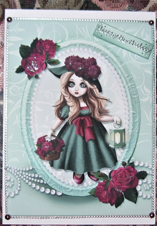 Rose Basket Doll Quick Card-6 by Wendy De Winter