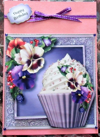 Pansy Riot Cupcake 8x8 by Wendy De Winter