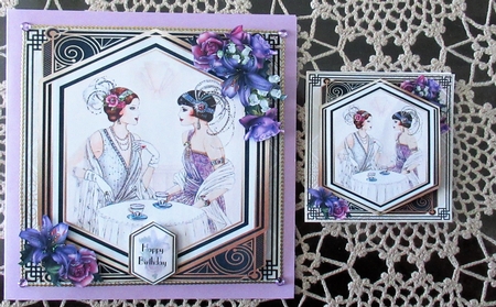 Art Deco Ladies Tea Time Mini Page Kit by Wendy De Winter