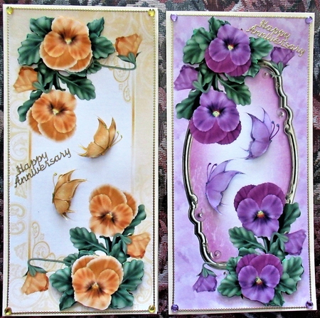 Florals & Butterflies 6 - 2 DL Toppers by Wendy De Winter