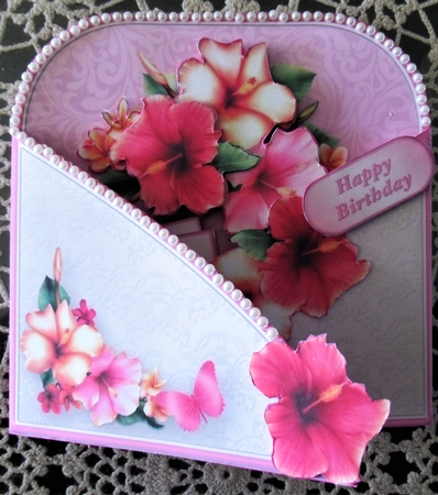 Pretty Hibiscus - Crossover Gatefold Card Mini Kit by Wendy De Winter