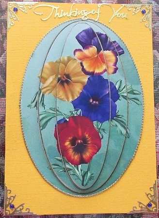 Elongated Oval Stacker - Pansies by Wendy De Winter