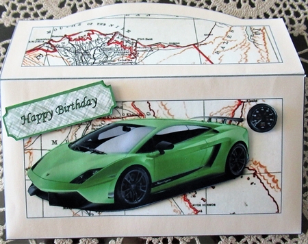 Hot Green Sports Car money holder by Wendy De Winter