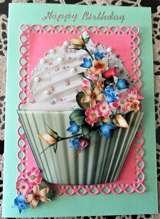 Floral Cupcake Decoupage Sheet - Summer Flowers by Wendy De Winter