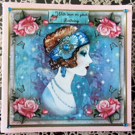8x8 Deco lady Birthday Wishes by Wendy De Winter
