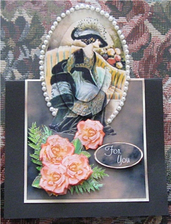 Adelaide on Tortoise-shell - Vertical Foldback Card by Wendy De Winter