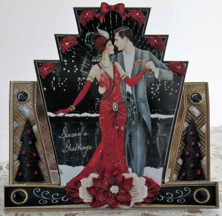 Art Deco Christmas Ladies Stepper Card by Wendy De Winter