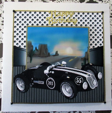 3 Classic black sports car card front/toppers by Wendy De Winter