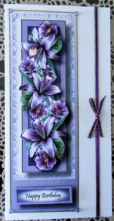Floral Lge DL - Purple Lilies by Wendy De Winter