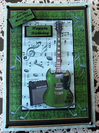 Guitar birthday green by Wendy De Winter