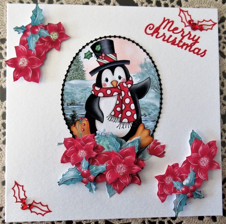 8x8 Happy Chappy Penguin Decoupage Sheet  by Wendy De Winter