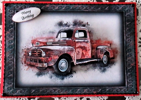 Vintage Truck Card Front by Wendy De Winter