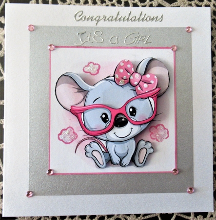 12x12cm I can see you Topper with Decoupage Layers  by Wendy De Winter