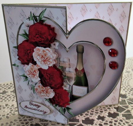 Champagne for Two - Offset Heart Card Mini Kit by Wendy De Winter