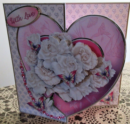 Roses and Butterflies - Offset Heart Card Mini Kit by Wendy De Winter