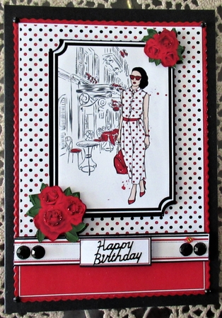 A5 Summer Stroll Card Front, Topper and sentiments   by Wendy De Winter