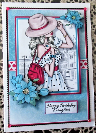 A5 Little Beauty Card Front, Topper, Decoupage and sentiments  by Wendy De Winter