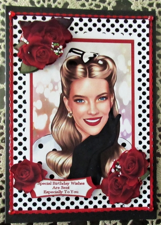 Happy Birthday Retro Girl  by Wendy De Winter