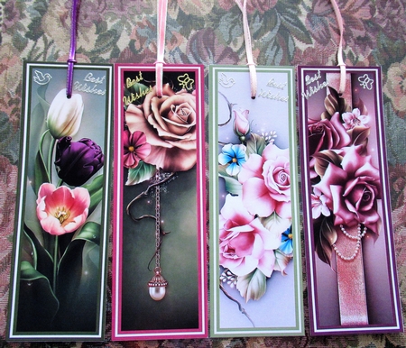 Beautiful Floral Bookmarks Sheet 2 by Wendy De Winter