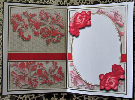 A5 Red Rosy Blank Insert  by Wendy De Winter