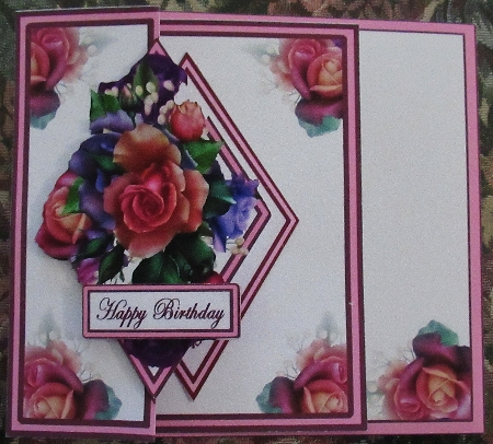 Diamond fold back Pink & purple lilies by Wendy De Winter