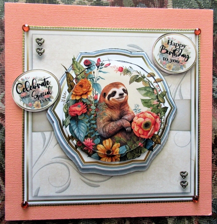 8x8 Sloths of Love 8 Mini Kit includes matching word art - x5 A4 sheets  by Wendy De Winter