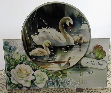 Swan Family Outing Tent Card Kit-3 by Wendy De Winter
