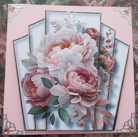7x7 Art Deco Watercolour Bouquet - Blush & Rose Gold by Wendy De Winter